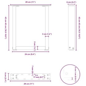 vidaXL Picioare măsuță de cafea în formă de X 2 buc Negru Oțel