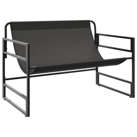 vidaXL Bancă de grădină cu pernă, taupe, 113 cm, oțel