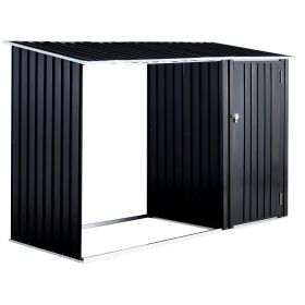 Outdoor Firewood Storage Shed With Rack And Log Holder Shelter