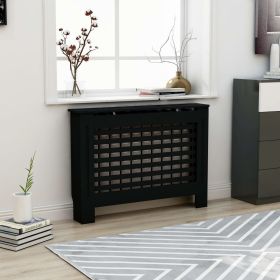 Radiator Cover Black 44.1"x7.5"x31.9" MDF