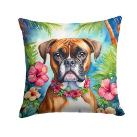 Boxer Luau Throw Pillow Machine Washable, Indoor Outdoor Decorative Pillow for Couch, Bed or Patio, 14Hx14W