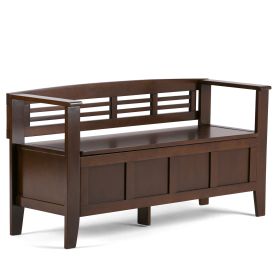 Adams - Entryway Storage Bench - Rustic Medium Brown