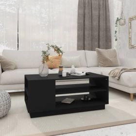 Coffee Table Black 40.2"x21.7"x16.9" Engineered Wood