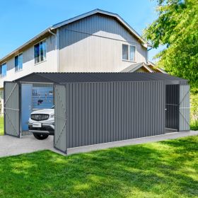 Outdoor Storage Shed 20x10 FT, Metal Garden Shed Backyard Utility Tool House Building with 2 Doors and 4 Vents for Car,Truck,Bike, Garbage Can,To