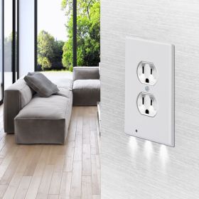 Socket Night Light Switch Panel LED Sensor Light (Color: Black Round)